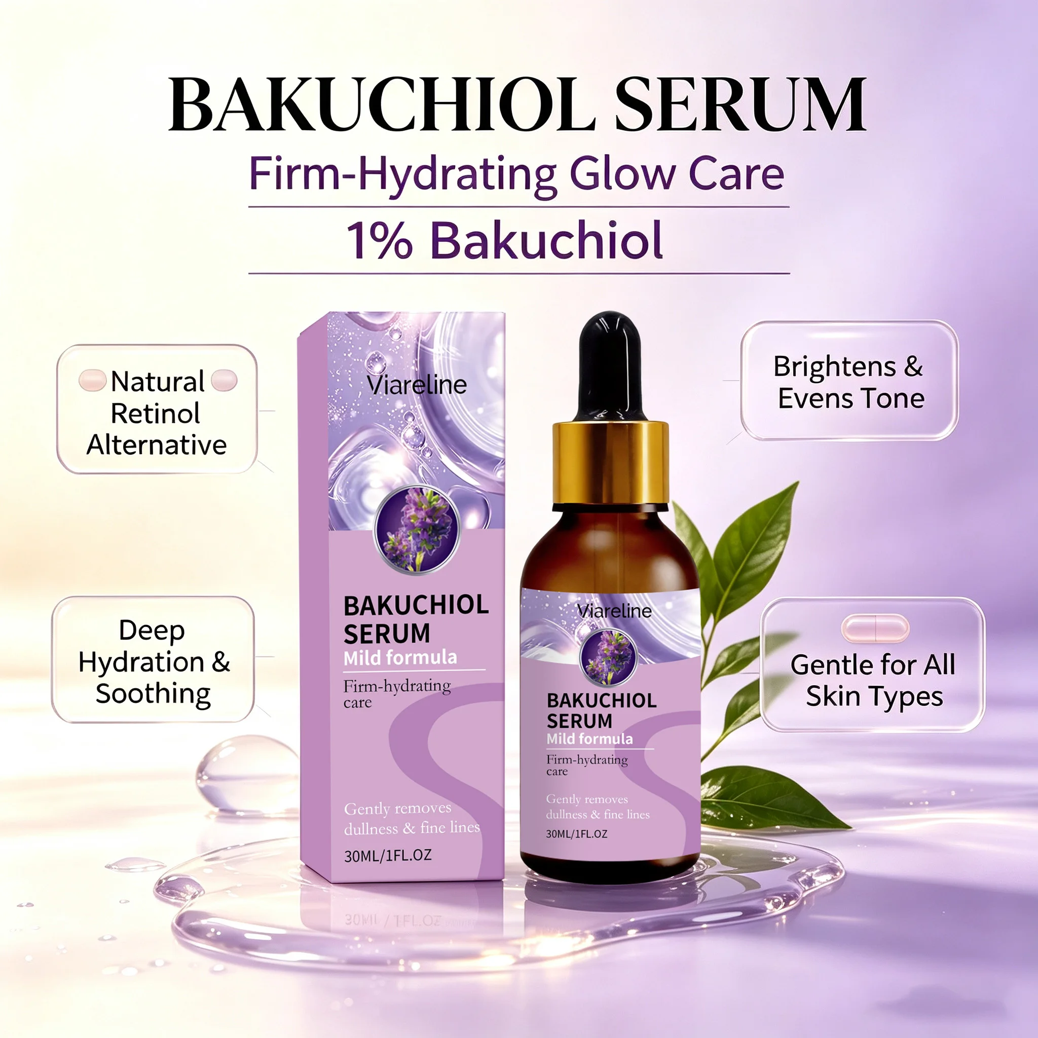 Bakuchiol Retinol Alternative - Yoğun Nemlendirici Bakuchiol Serumu Nazik Retinol