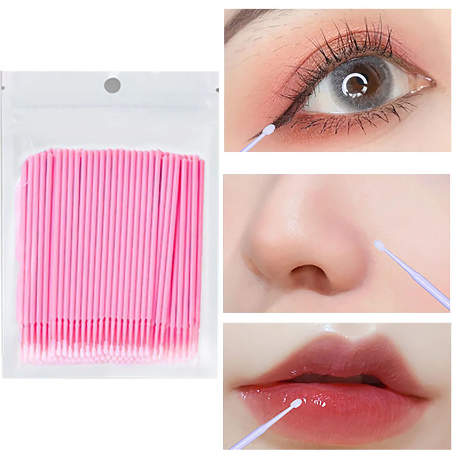 100 قطعة/الحقيبة المتاح MicroBrush الرموش تمديد الفردية لاش إزالة مسحة ل متعددة الوظائف ماكياج مزيل نظيف أيضا