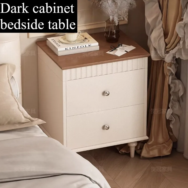 

Cream Beige Bedside Table Nightstand Storage European Aesthetic Organizers Nightstand Nordic Minimalist Tables De Nuit Furniture