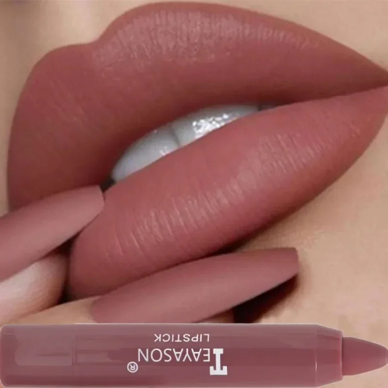 12 Colors Matte Nude Lipstick Waterproof Long Lasting Non-stick Velvet Lips Liner Pencil Professional Sexy Red Makeup for Women