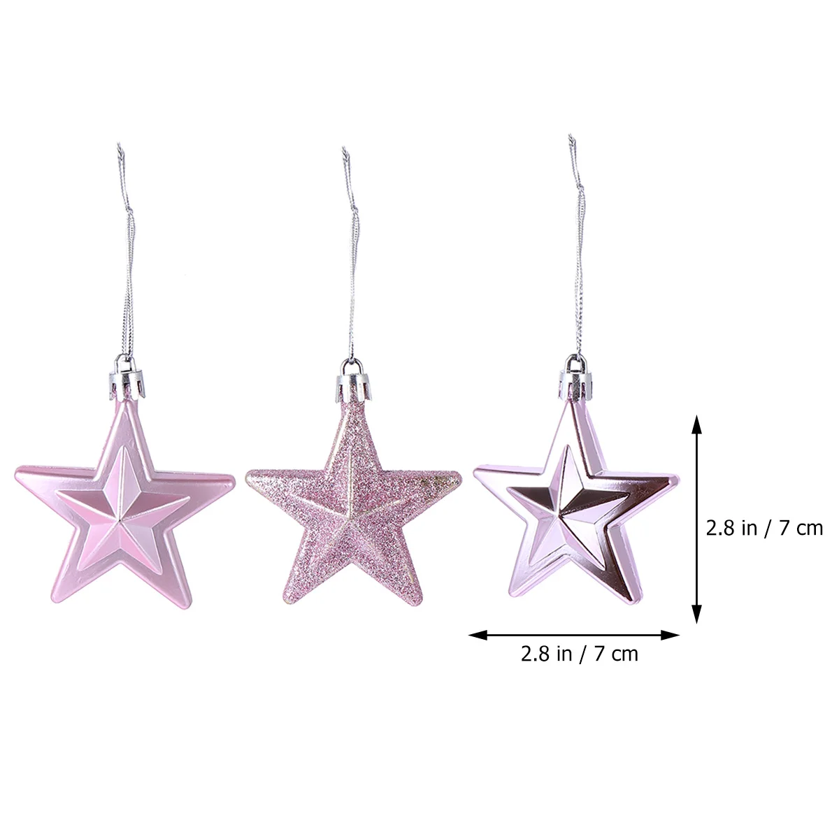 

18Pcs Star Decor Christmas Hanging Christmas Tree Ornament Festive Five Pointed Star Plastic Decor for Home Office School