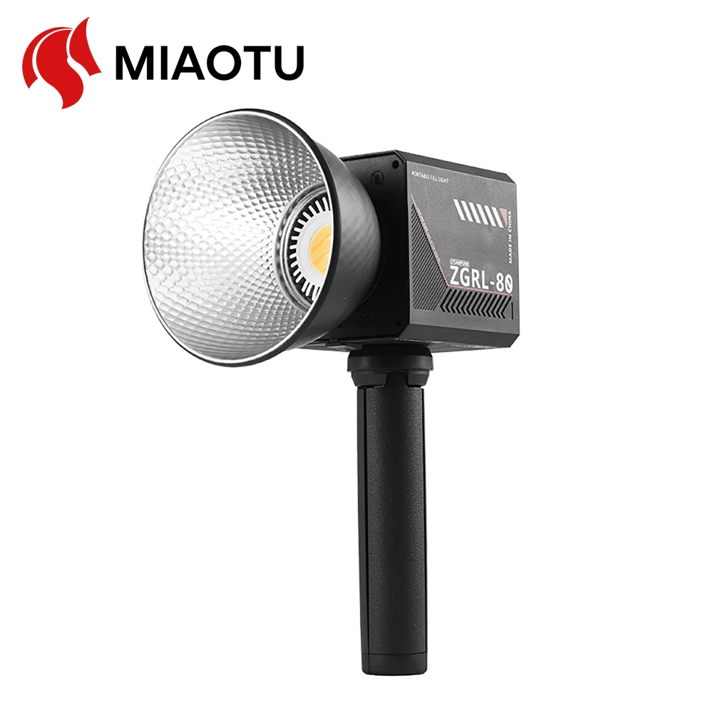 MIAOTU ZRGL-80 LED Portable Photography Light  Bracket built-in Battery 2800k-7500k Dual Color Lampshade Handheld Fill Light