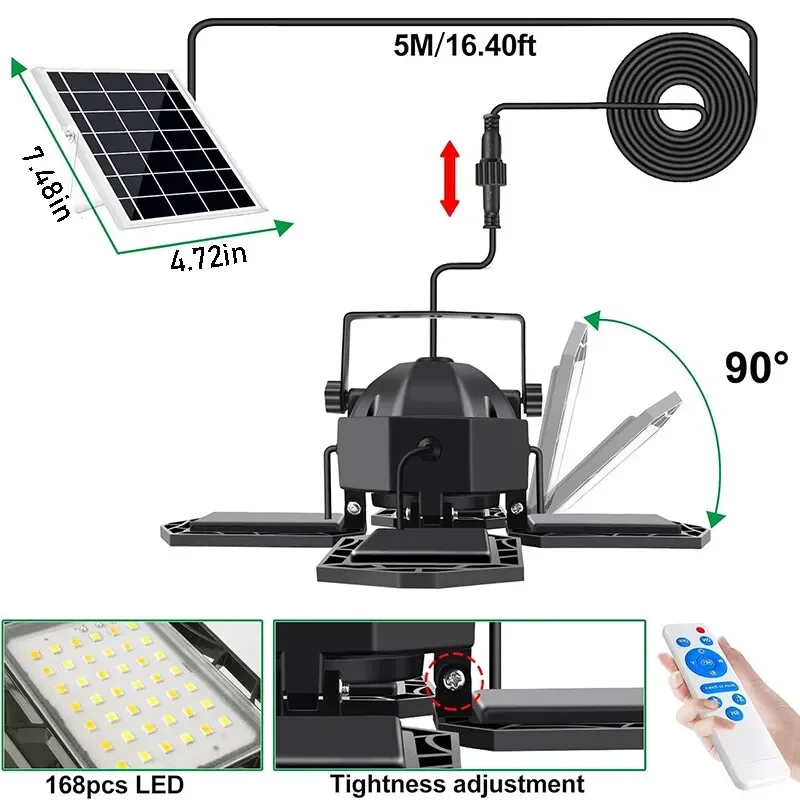 Lampe LED pliante avec capteur de mouvement, éclairage d'extérieur et d'intérieur, 3 Modes, projecteur pour éclairage industriel, atelier, entrepôt