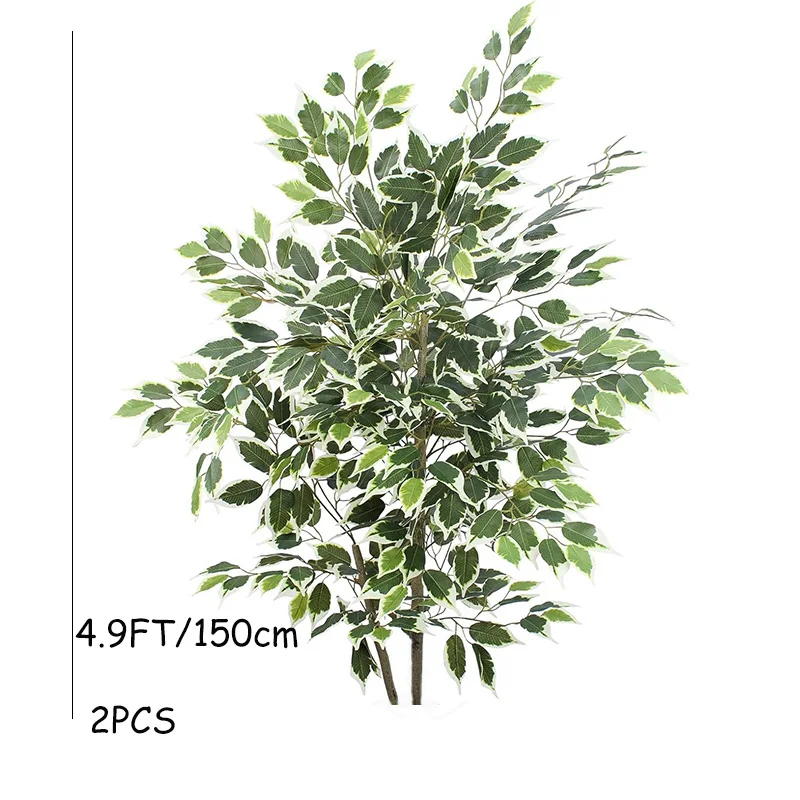 3-6FT Großer Künstlicher Ficus-Baum, Künstliche Palmenpflanzen, Realistische Plastik-Banyan-Bäume für Haus, Garten, Geschäft, Party-Dekoration – Detail 6