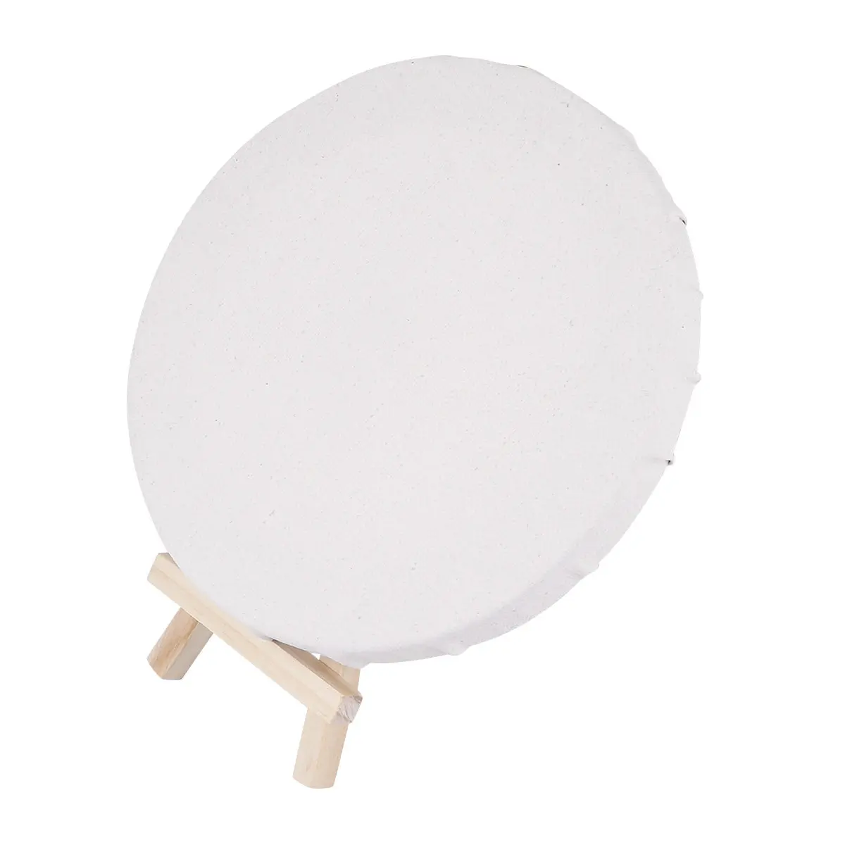4Pcs Artist Canvas Frame Set Blank Round Painting Boards Mini Wood Display Easels for Students DIY Panels Oil Acrylic Tempera