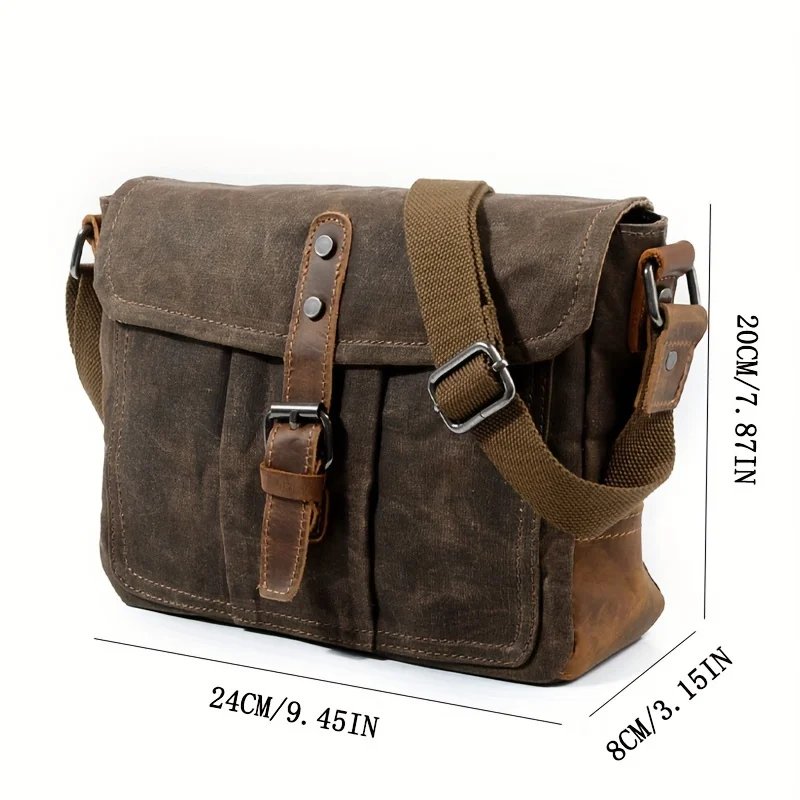 New Retro Crossbody Bag Casual Canvas Men\'S Bag Shoulder Bag Men Simple Men\'S Crossbody Bag Waterproof Men\'S Bag Horizontal