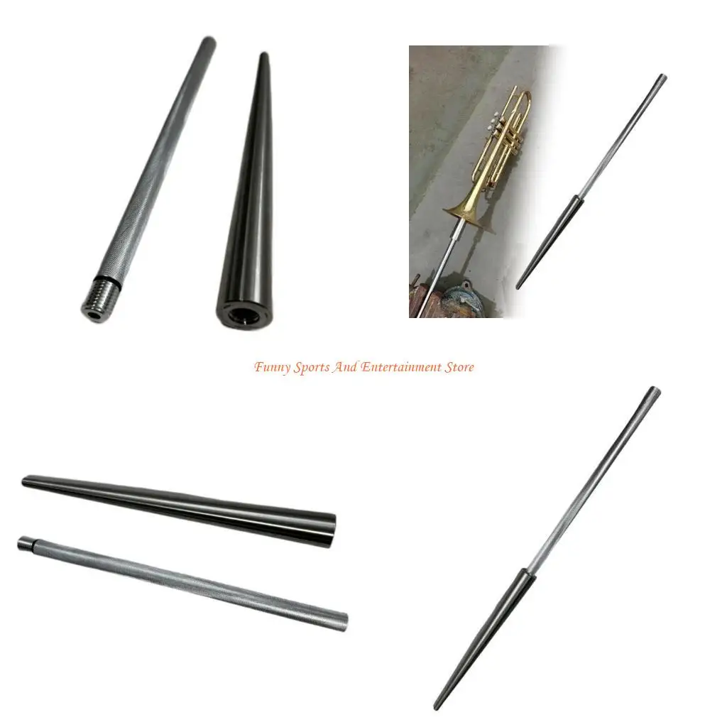 C4DE Multifuntional Trumpet Cleaning Mandrel Professional Brass Instrument Repair Set with Ergonomic Design Metal Texture