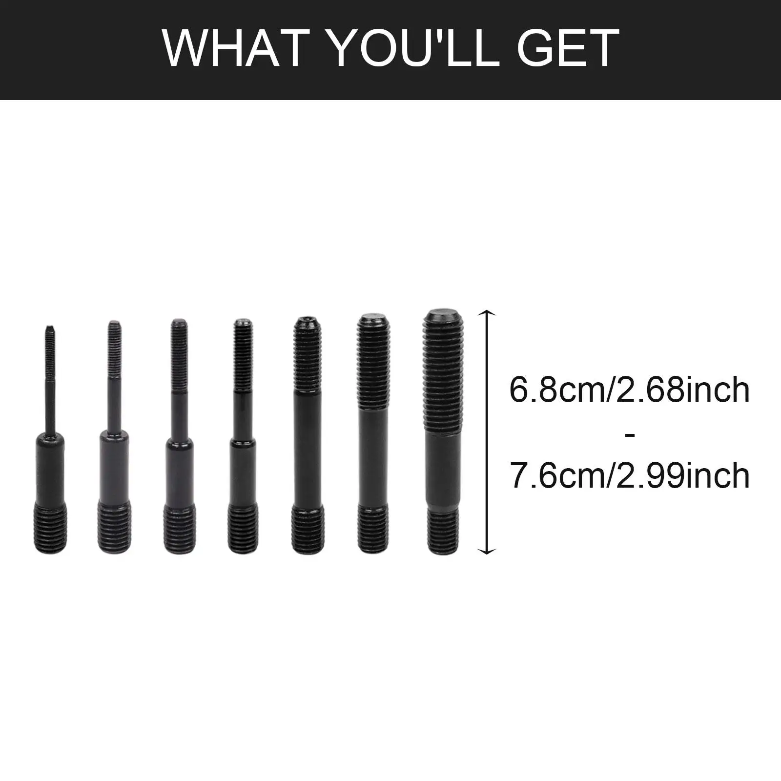 7x Air Hydraulic Rivet Nut Tool Tool Setting Kit Industrial Nose Piece Change M8 Air Rivet Nut Pull Setter for Construction