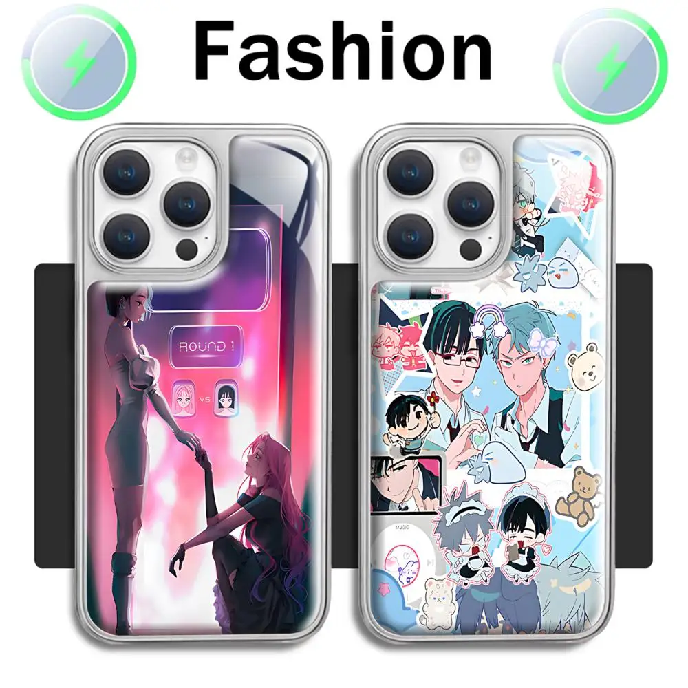 Чехол для телефона с изображением аниме-инопланетянина, посеребренный магнитный фарфоровый чехол с кристаллами для iPhone 16, 15, 14, 13, 12, 11 Pro Max Plus MINI Чехол для телефона с изображением аниме-инопланетянина, посеребренный магнитный фарфоровый чехол с кристаллами для iPhone 16, 15, 14, 13, 12, 11 Pro Max Plus MINI