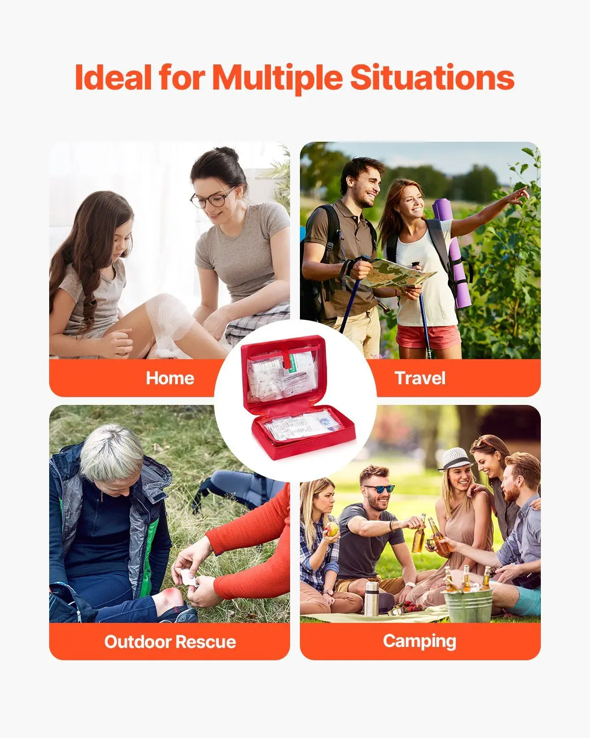 طقم إسعافات أولية مكون من 420 قطعة، حقيبة نجاة كبيرة، مستلزمات طبية للطوارئ للسفر والسيارة المنزلية والمغامرات الخارجية والعناية بالإصابات #6