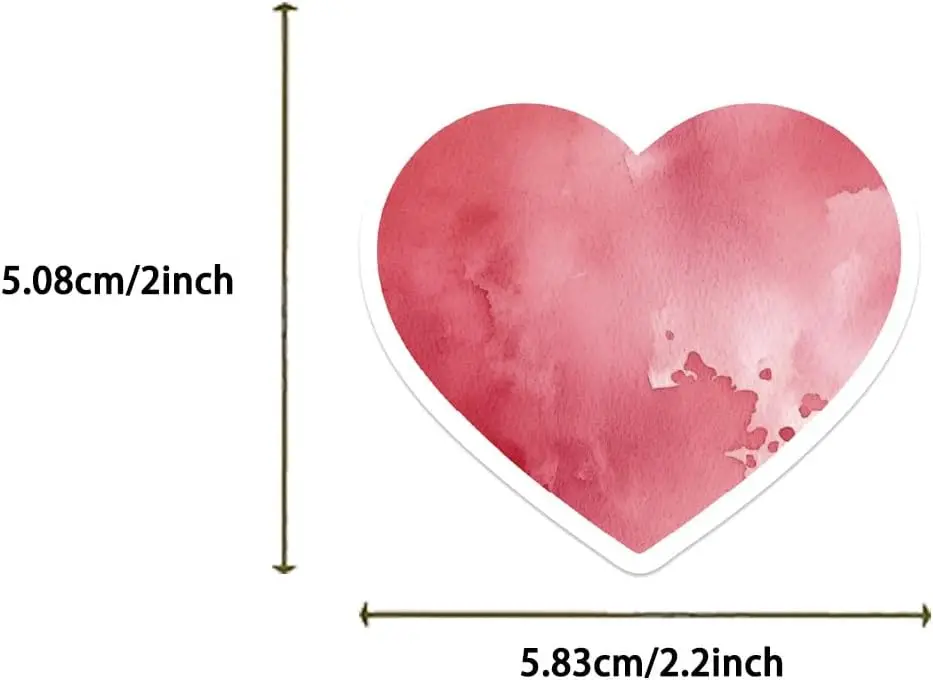50 PCS Love Heart Stickers Loving Heart Sticker for Laptop Scrapbook Phone