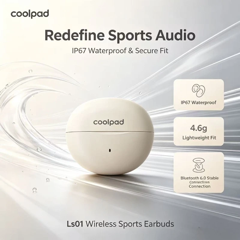 Coolpad 2026 New OWS Clip-on Sports Earbuds, Bluetooth 6.0 Waterproof Headphones with Mic for iOS Android Gaming Running