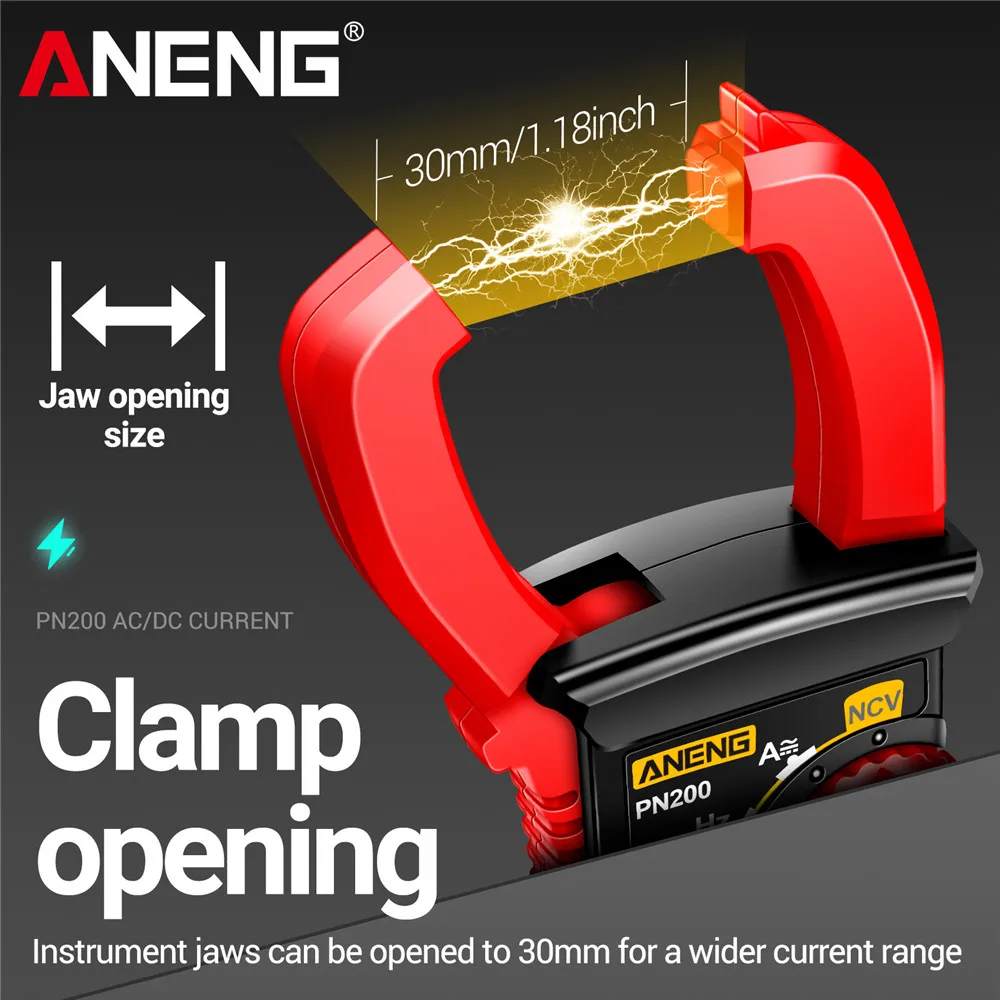 

ANENG PN200 мультиметр постоянного/переменного тока 600 А ток 4000 отсчетов цифровой амперметр тестер напряжения автомобильный Гц емкость NCV тест на Ом