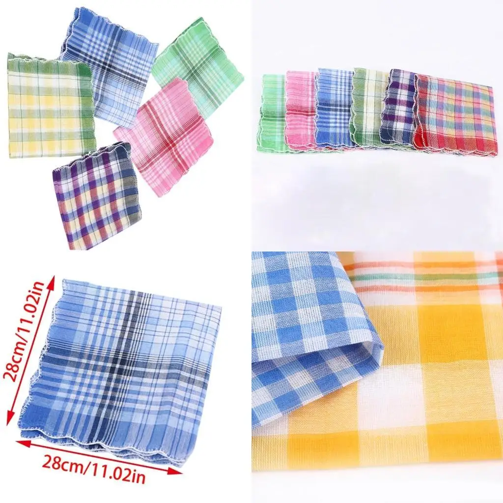 

R1WE 28x28CM Cotton Handkerchief Towel for Adult Big Square Bandanas MultiUse Face Towel Man Sweat Wipe Hankie
