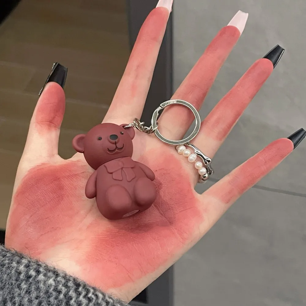 Waterproof 2 in 1 Key Chain Bear Liquid Lipstick Cute Velevt Matte Long Lasting Beauty Health Korean Makeup Portable Maquiagem