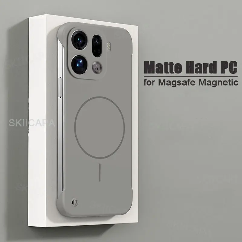 Funda de teléfono Magsafe sin bisel para OPPO Find X9 Pro, Funda magnética ultrafina sin marco para PC dura para OPPO Find X9Pro Funda