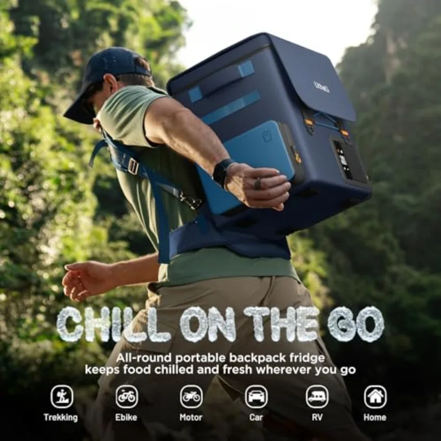 Portable Electric Cooler for Camping, RV, Boat Beach: 20L/21QT Frozen Pack 12V Car Refrigerator with Backpack Design, -468 Rang