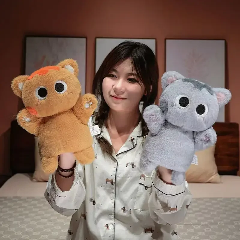 Leuke Kat Handpop Gevulde Pop Zachte Kitty Educatief Baby Speelgoed Simulator Dier Zachte Knuffels Anime Marionet voor Kinderen