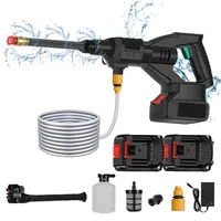 500W 100Bar Portable High Pressure Car Washer with 2 Battery Brushless Cordless Cleaning Machine Car Wash Gun For Makita Battery
