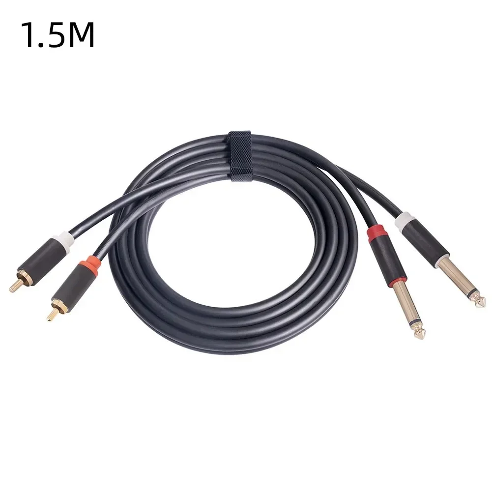 1Pc Dual 1/4 To Stereo Signal Interconnect Cable 1/4'' Male To 2 Male Stereo Audio Cable Cord