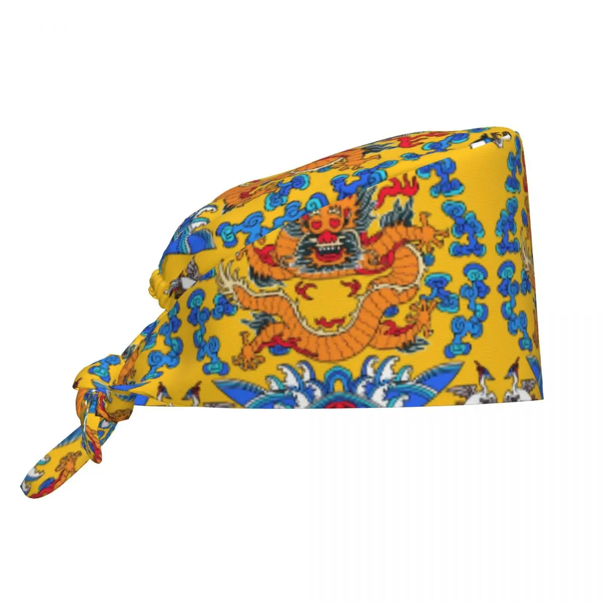 Custom Chinese Emperor Robe Smiling Dragon Working Cap Surgical Hats Women Men Operating Room Cap Operator Hats Lab Works Hat