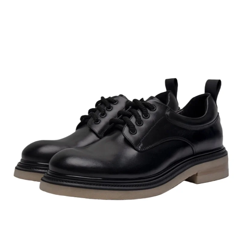 

Derby Shoes for Men's Commuting Business Casual Shoes Genuine Leather Handmade Sewing High-end Design Rubber Soled Leather Shoes