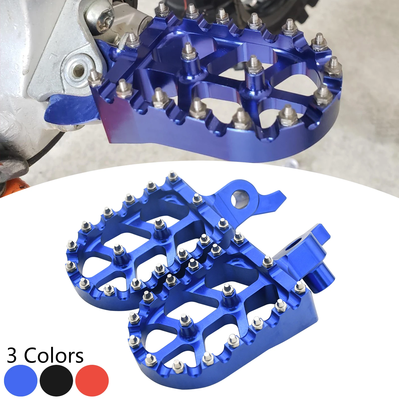 Motorcycle CNC Aluminum Foot Pegs Footrest Pedals Footpegs For Yamaha YZF450 2023-2024 YZF250 YZF450X WRF450 2024 YZ 250F 450F