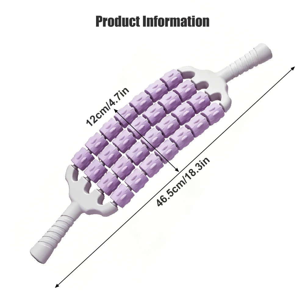 1Pcs Row Muscle Roller Stick with Raised Contact Design, Manual Muscle Massage Tool for Large Muscle Groups, Portable Muscle