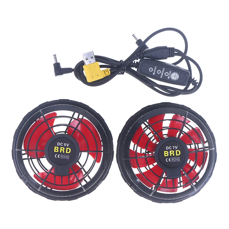 Labor Protection Clothing 3Speed Regulation USB Fan And Connection Cable Accessories Cooling Air Conditioning Coat Fan【Homeclub】