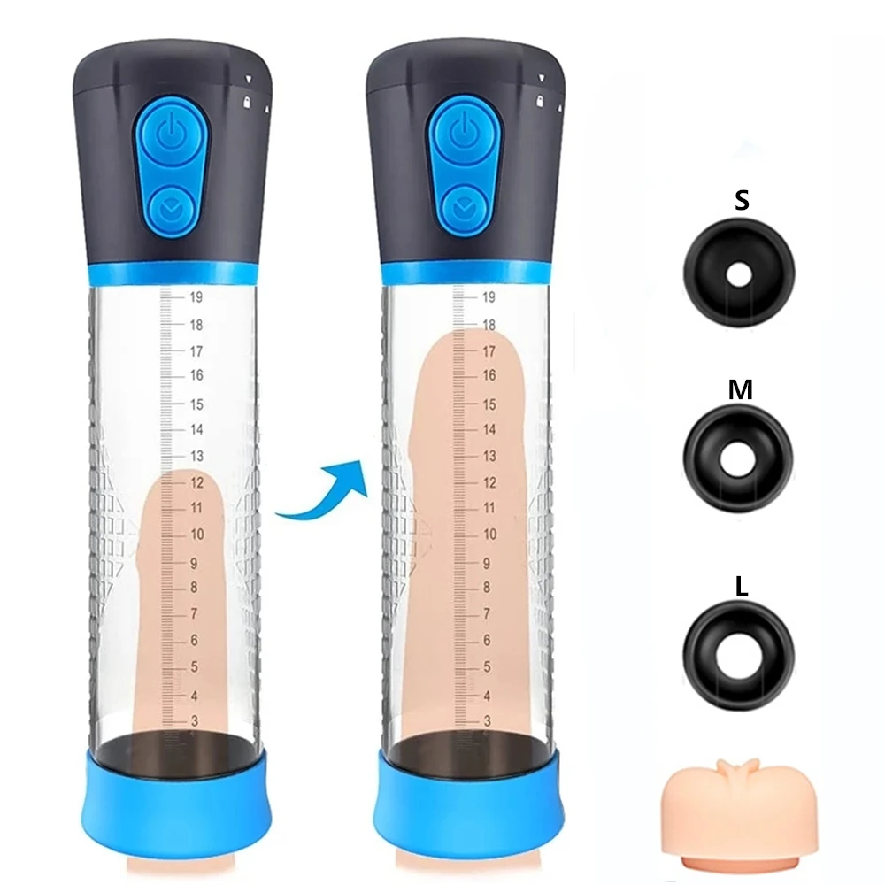 Electric Penis Pump Male Masturbator Penile Vacuum Pump Sex Toys for Men Penise Enlargement Extender Massager Ring for Adults 18