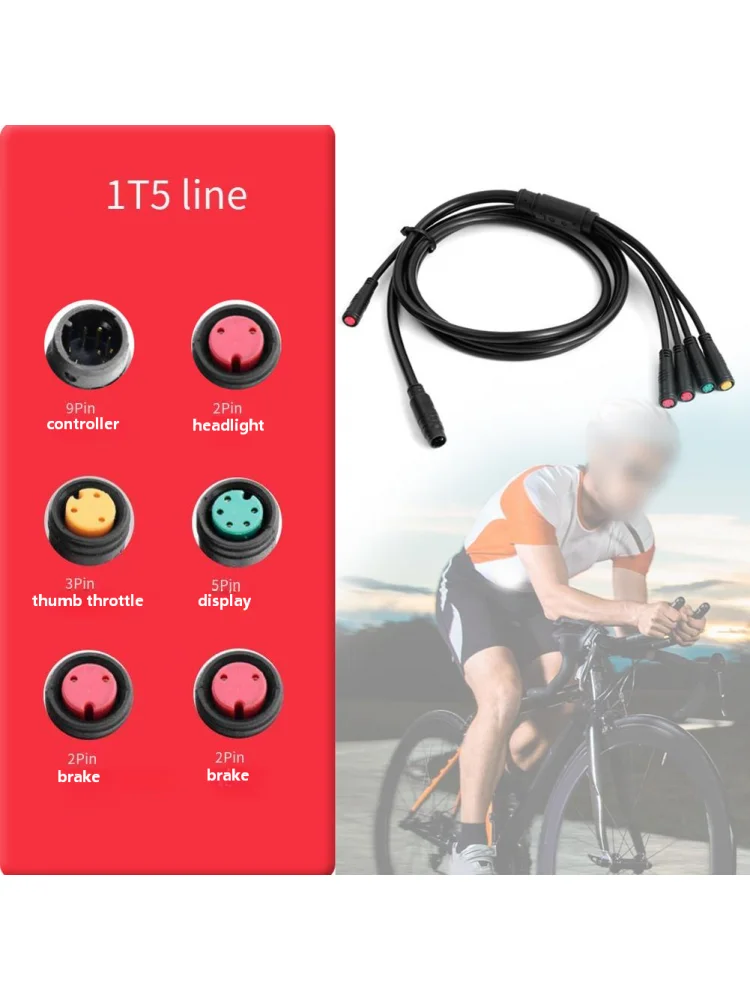 AliExpress NONE E Bike 1T5 Waterproof Connector Cable 9 Pin Controller Cable 913AG 1500mm For Display Controller Headlights Throttle Brake Lines