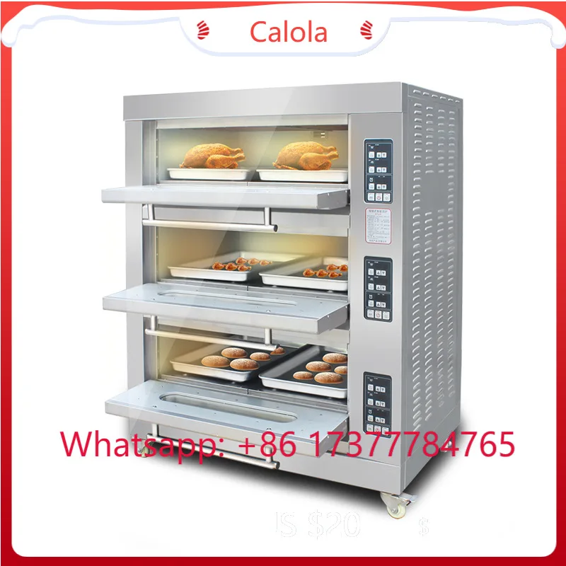 

Коммерческая трехслойная шестилонечная многоцелевая печь с подшипником для выпечки, пирогов, хлеба, сока, другое оборудование для пищевой промышленности