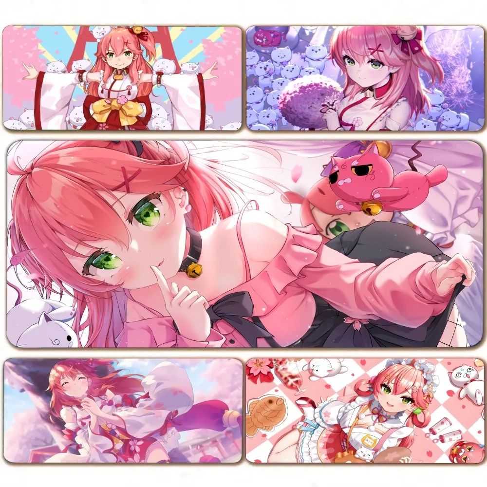 

Hololive Sakura Miko Game Anime Mousepad New Arrivals Large Gaming Mousepad L XL XXL Gamer Mouse Pad Size For Keyboards Mat