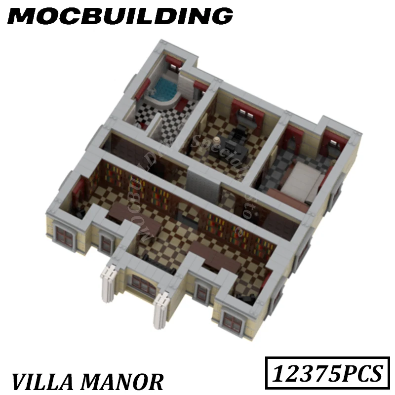 Villa Manor Buildings Display Model City Street View MOC Building Block Model DIY Construction Brick Toy Present Birthday Gift