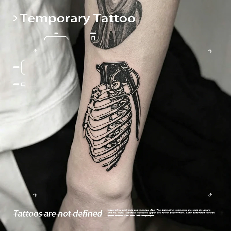 Skull Rib Grenade Herbal Juice Tattoo Sticker Temporary Tattoos Fake Sexy Adult Girl Tool Cheap Goods Stickers Hotwife New Toys