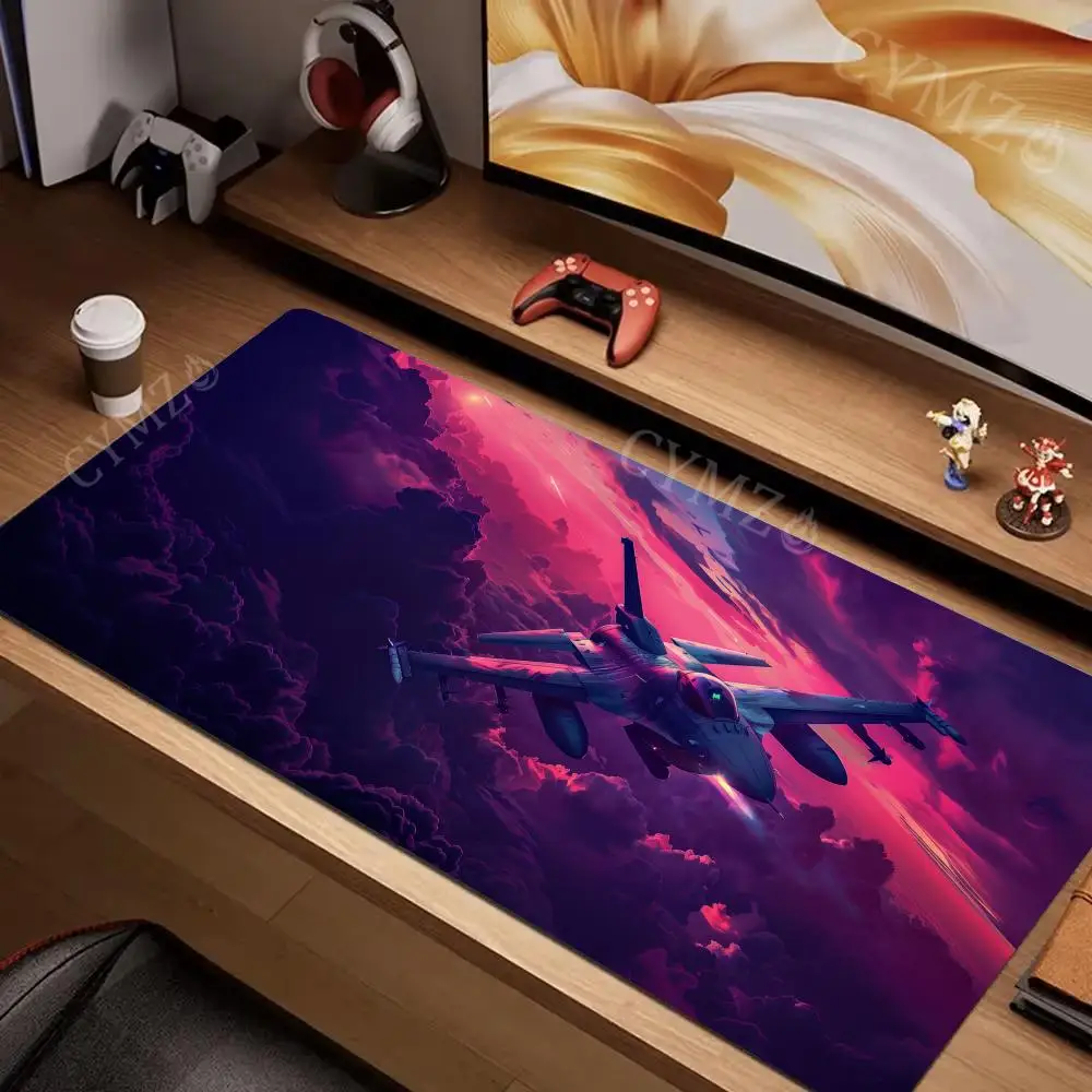 

Cyber-style fighter jet design large Mouse Pad Desk Mat Gaming pad pc accessories keyboard Computer mouse pads Office carpet