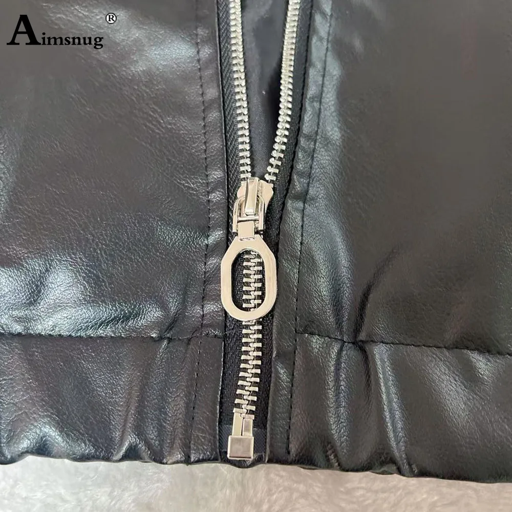 Women Faux Pu Leather Jackets 2025 Autumn Winter Fashion Zipper Outerwear Sexy Notched Disco Dance Coats Solid Motorcycle Jacket