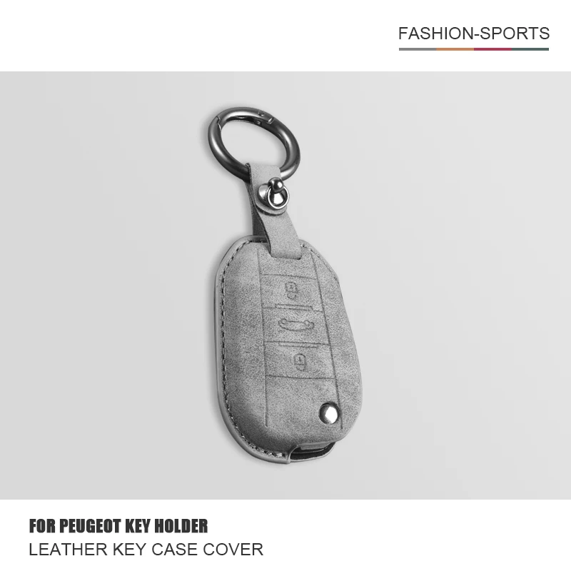 

Leather Car Flip Key Case Cover For Peugeot 208 308 408 508 2008 3008 4008 5008 306 407 807 For Citroen C1 C3 C4 CACTUS C6 C8