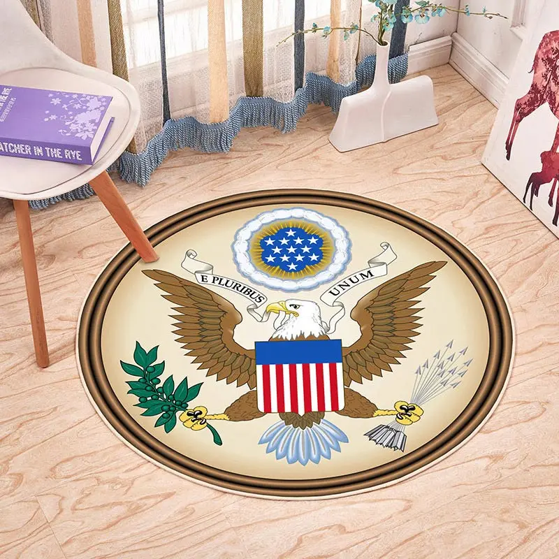 American Eagle Round Carpets In The Bedroom Children Room Rugs for Living Room Chair Mat Floor Mats Area Rug Anti-slip Door Mat