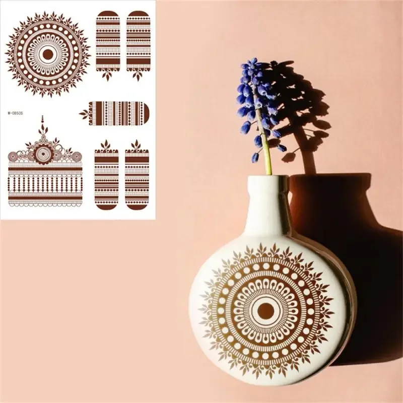 Татуировка хной, коричневые наклейки Менди для рук, временные татуировки хной, боди-арт, водонепроницаемая татуировка для женщин, поддельные татуировки Hena Design