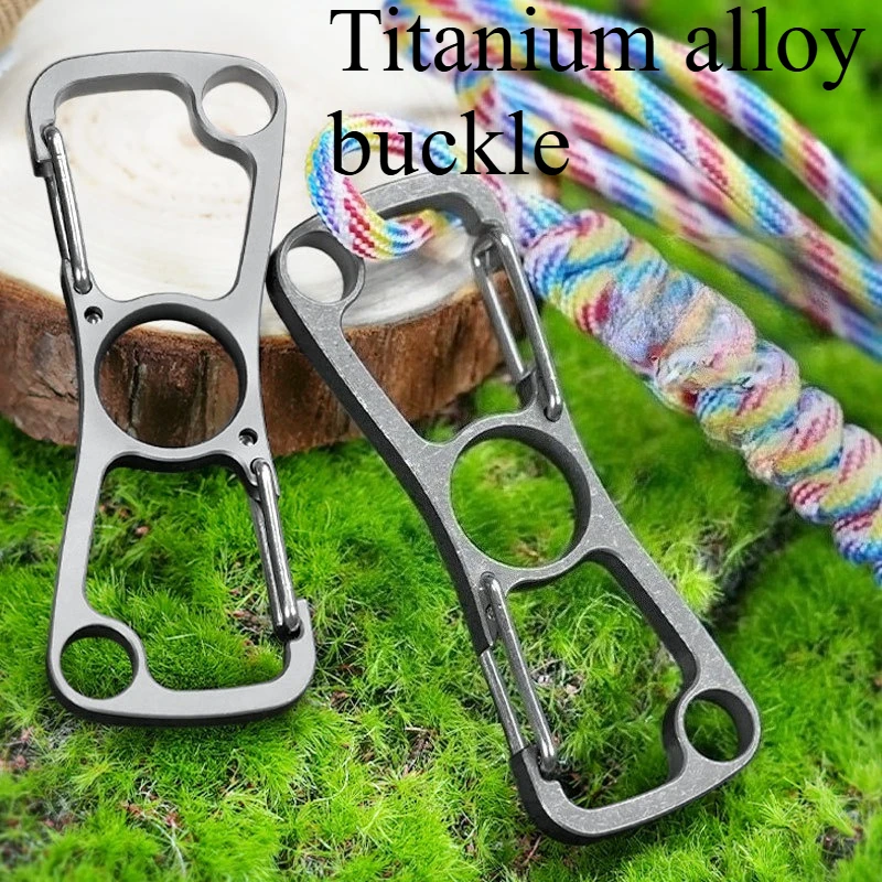 

New Titanium Alloy Keychain Convenient Mountaineering Dual Directional Buckle Outdoor Multi Functional EDC Camping Tool
