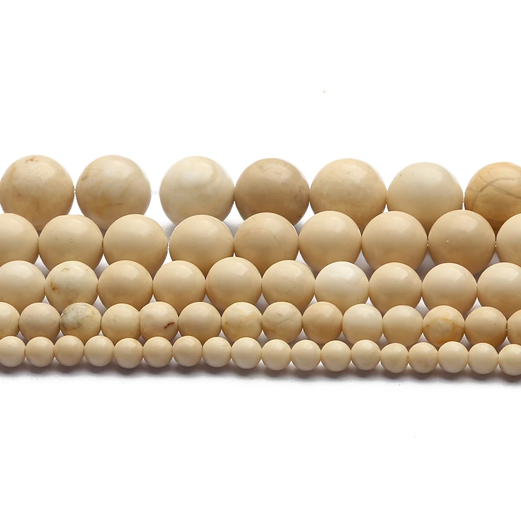 

4-12mm Natural Stone Dull Polish White Fossil Matte Loose Beads For Jewelry Making DIY Bracelet Necklace Spacer Bead Gifts
