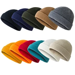 20 Colors Winter Warm Casual Short Thread Hip Hop Beanies Hat Korean Adult Women Men Elastic Wool Knitted Skull Cap Wholesale