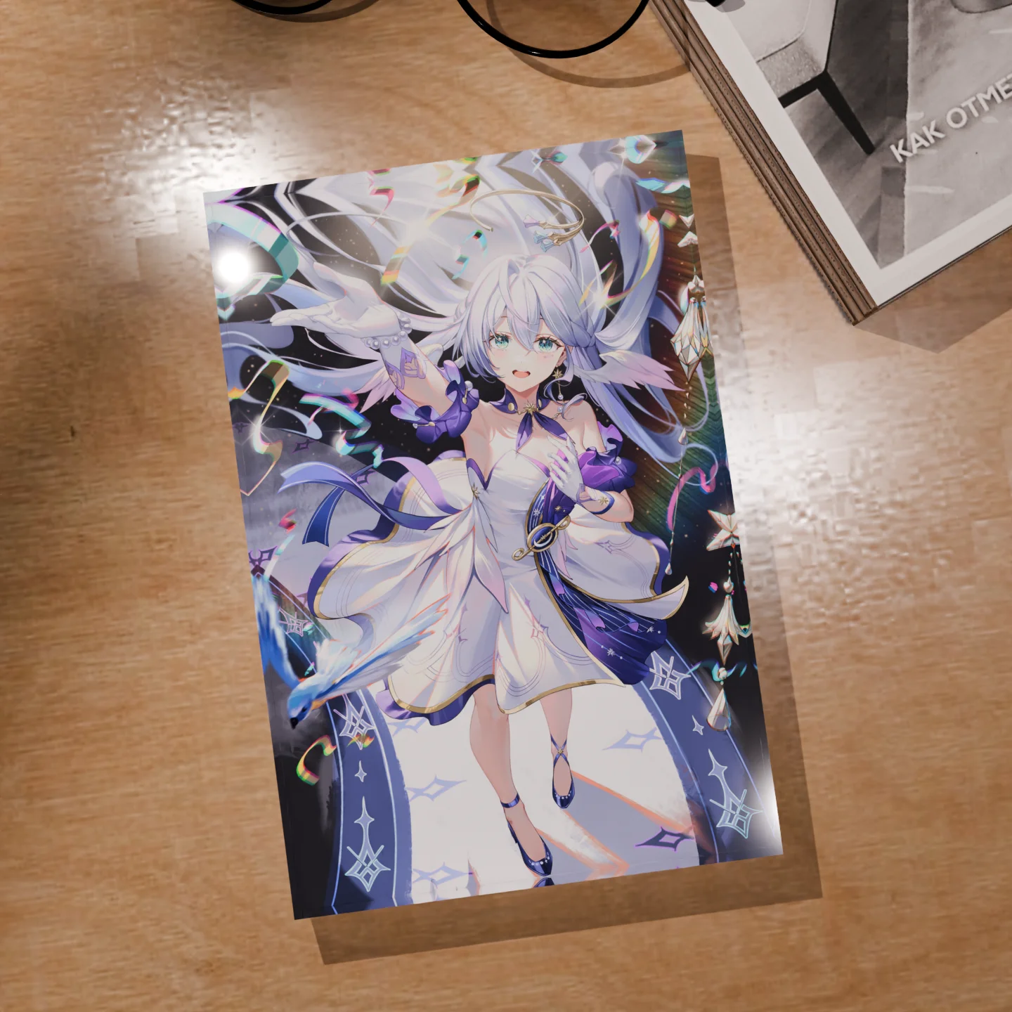 

Personalized Honkai Star Rail Robin HSR 3D Crystal Art Frame Cubo Holografico Custom Anime Print Gamer Collection Idol Gift