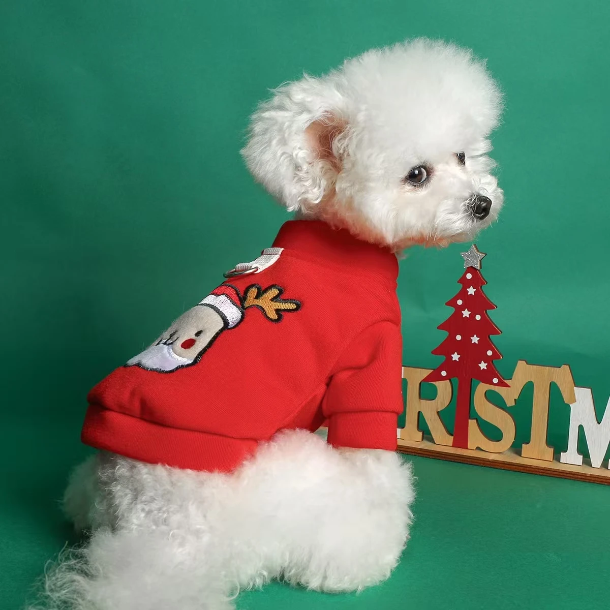 

Christmas Clothes For Small Dogs Cat Clothes Autumn And Winter Warm And Comfortable Jingle Hoodie-moose Santa Claus Dog Hoodie