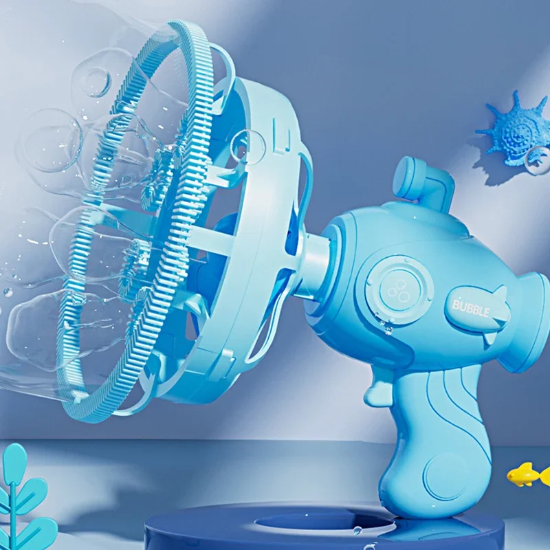 新しいおしゃれなダブルバブル吹きおもちゃ、屋外バブルガン、バブルマシン、ギフトに最適、ホリデーギフトにも最適なおもちゃ