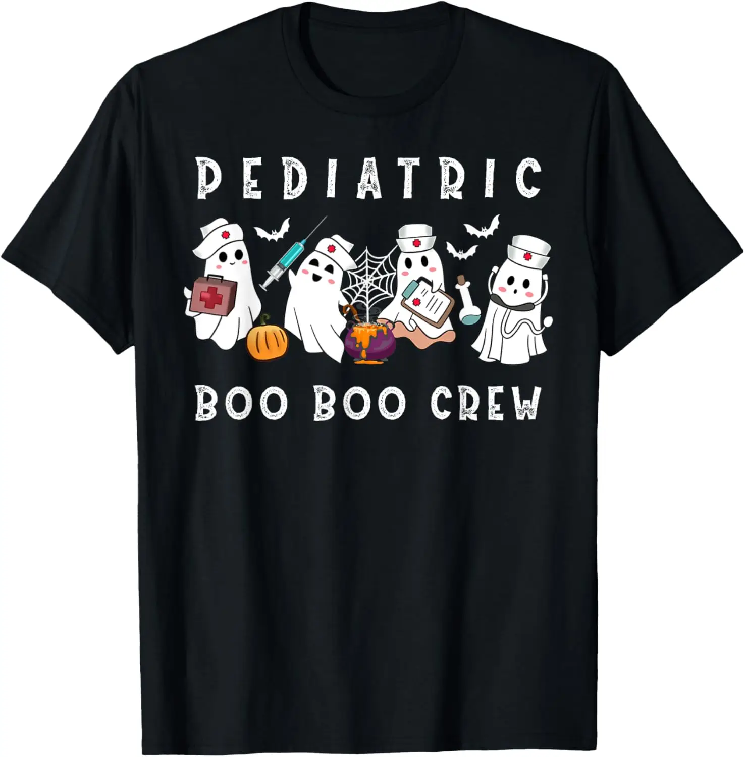 Halloween Pediatric Nurse PEDS Nurse Boo Crew Ghost Costume T-Shirt