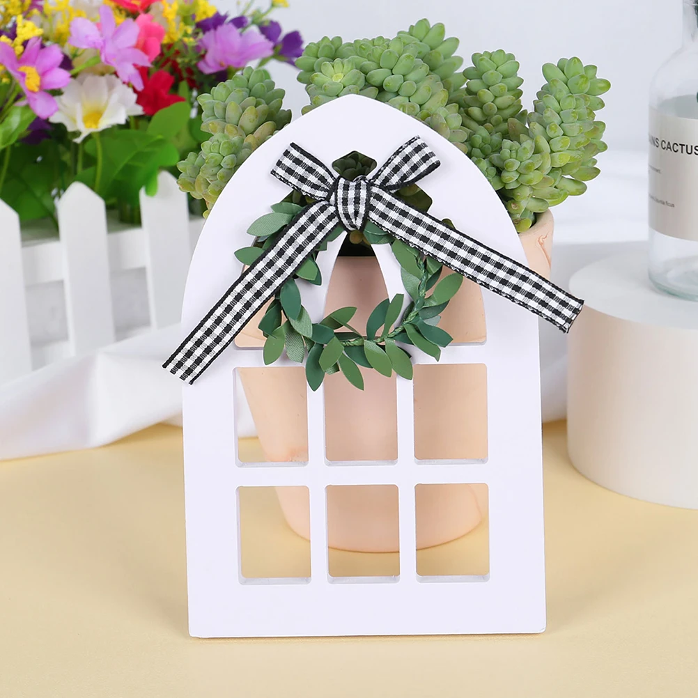 

3pcs Decorative Ornaments Farmhouse Spring Tiered Tray Ladder Fence Window Rustic Wooden Signs Home Desk Shelf Mantel Table