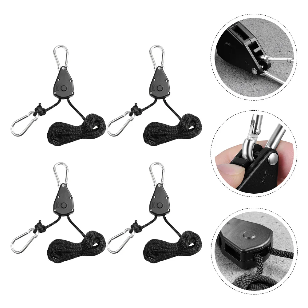 4 قطعة خطاف ضوء النبات الثقيلة قابل للتعديل حبل الشماعات 150Lbs دعم مقاومة الصدأ النايلون اسئلة الرافعات لتنمو مصابيح #6