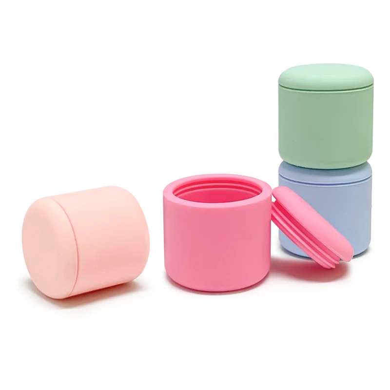 Portable Silicone Travel Jars with Lid, Cosmetic Face Body Hand Cream Jars, Mini Travel Jewelry Cream Powder Case